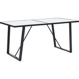 vidaXL Blagovaonski stol bijeli 160 x 80 x 75 cm od kaljenog stakla Cijene