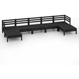Maison Chic Seti vrtnega pohištva - Vrtna garnitura - Vrtni pohištvo set 7-delna črna trdna borovina, (21804176) | Shoptok.si
