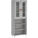 Maison Chic Visoka Komoda - Predalnik siva sonoma 69,5x34x180 cm inženirski les, (21719886) | Shoptok.si