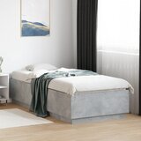 Maison Chic Posteljni okvir - Enojna postelja - Postelja za odrasle z LED lučkami betonsko siv 100x200 cm inž. les, (21695831) | Shoptok.si