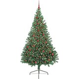 vidaXL Umjetna preddekorirana božićna jelka Zelena 210 cm PVC | Shoptok.si