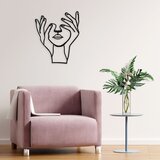 Wallity Zidna dekoracija Hand Face, 70x86 cm, 1.5 mm, Crna Cene