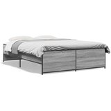  Okvir kreveta boja hrasta 135x190cm konstruirano drvo i metal Cijene