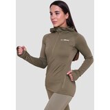 GymBeam ženska majica za trčanje 1/2 zip vetiver