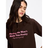 Reserved Majica kratkih rukava s printom - tamnosmeđe | shoptok.hr