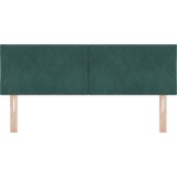  LED vzglavje z LED lučmi Geometrični Temno zelena 144 cm Žamet, (5000044033) | Shoptok.si