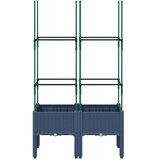  Vrtna sadilica s rešetkom plava siva 80 x 40 x 142,5 cm PP | Eponuda.com