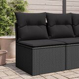 Maison Chic Vrtni Stoli - Stol za vrt brez naslonjal z blazinami črn poli ratan JS644, (21878411) | Shoptok.si