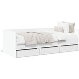 vidaXL Dnevna postelja s predali bela 90x200 cm inženirski les Cene