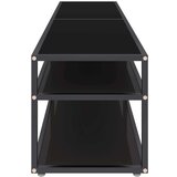 TV omarica črna 180x40x40,5 cm kaljeno steklo, (20732026) | Shoptok.si