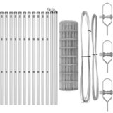 vidaXL Evropska ograja s 13 stebri 0.6x25 m iz galvaniziranega jekla Cene