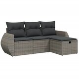  4-dijelni set vrtnih sofa od poliratana s jastucima sivi | shoptok.hr
