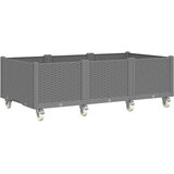  Cvetlično korito s kolesi svetlo sivo 150x80x54 cm PP, (21144338) | Shoptok.si