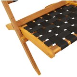  Sklopive stolice 2 kom. Crno puno drvo akacije i tkanina | shoptok.hr