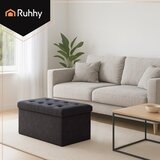 Ruhhy sklopivi tabure s spremnikom 110L – velvet pouf 76x38x38 cm, nosivost 150 kg (XXL) | shoptok.hr
