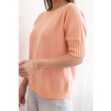 Kesi Włoski Women's short-sleeve viscose sweater apricot | shoptok.hr