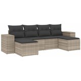  6-dijelni set vrtnih sofa od poliratana s jastucima svjetlosivi | shoptok.hr
