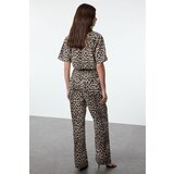 Trendyol Multicolored Leopard Patterned Elastic Waist High Waist Wide Leg Jeans | Shoptok.si
