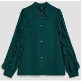 Marisse Emerald Shirt With Ruffled Sleeves | ePonuda.com