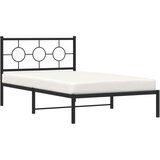 Metalni okvir za krevet s uzglavljem crni 107x203 cm | shoptok.hr