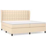  S oprugama i madracem krem 200 x 200 cm od tkanine | shoptok.hr