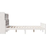 vidaXL Knjižna postelja brez vzmetnice bela 140x200 cm trdna borovina | Shoptok.si