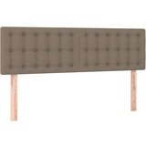  Box spring postelja z vzmetnico LED taupe 140x200 cm blago | Shoptok.si