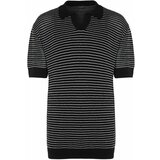 Trendyol Black Men's Limited Edition Relaxed Short Sleeve Polo Neck Knitwear T-shirt Cene