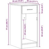 vidaXL Računalniški stolp s predalom siva sonoma 35x45x77 cm | Shoptok.si