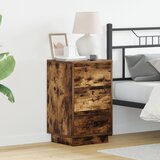 vidaXL noćni ormarić s LED dimljenim hrastom 39x34.5x65 cm konstruirano drvo | shoptok.hr