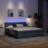 vidaXL Otomanski posteljni okvir z vzmetnicami siv 180x200cm žamet Cene
