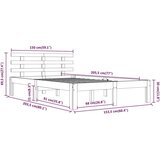  Okvir za krevet od masivnog drva bijeli 150 x 200 cm 5FT King | shoptok.hr