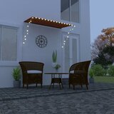 vidaXL Zložljiva tenda z LED lučmi 250x150 cm oranžna in rjava | Shoptok.si