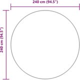  Čupavi tepih s visokim vlaknima srebrnosiva 240x240cm poliester | shoptok.hr