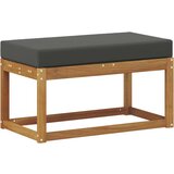  Vanjska stolica klupa s jastukom Prirodna 79 x 43 x 37 cm - Prirodno i antracit 80 cm Otvoreno područje nogu | shoptok.hr