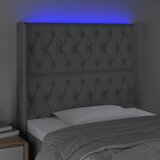  LED uzglavlje svjetlosivo 103 x 16 x 118/128 cm od tkanine | shoptok.hr