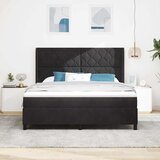  Krevet s opruga kutije s uzglavljem Crna 180 x 200 cm Baršun | shoptok.hr