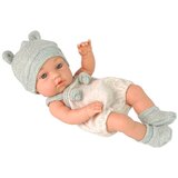  Lutka beba, siva odjeća, kapa, podbradak, 18 cm | shoptok.hr