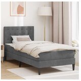 vidaXL Okvir kreveta s madracem Tamnosiva 90 x 190 cm Baršun - Tamno siva 90 x 190 cm | shoptok.hr