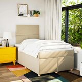  Krevet s oprugama i madracem krem 120 x 200 cm od tkanine | shoptok.hr
