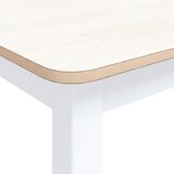  Blagovaonski stol bijeo-smeđi 114x71x75 cm od drva kaučukovca | shoptok.hr