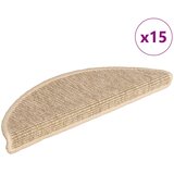  Prostirke za stepenice 15 kom 56x17x3 cm svijetlo bež poluokrugle | shoptok.hr