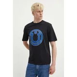 Hugo Blue Bombažna kratka majica moška, črna barva, 50519706