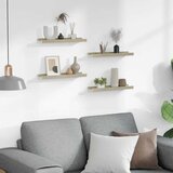  Zidne police 4 kom bijele i boja hrasta sonome 40 x 9 x 3 cm | Eponuda.com