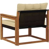  Set vanjskih sofa Čvrsto drvo akacije i Textilene Prirodna - Prirodno i bež Otvoreni okvir | shoptok.hr