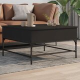 vidaXL Klubska mizica črna 80x80x45 cm inženirski les in kovina Cene