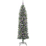 vidaXL Umetno vitko božično drevo med 300 LED Zelena in bela 240 cm | Shoptok.si