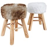 Ambia Home TABURE, les, tekstil, leseni material naravne barve, bela | Shoptok.si