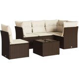 vidaXL 6-dijelni set vrtnih sofa od poliratana s jastucima smeđi | shoptok.hr