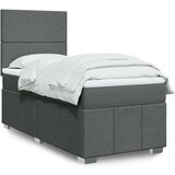 vidaXL Box spring postelja z vzmetnico temno siva 80x200 cm blago | Shoptok.si